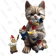 Mischievous Cat Garden Gnome Figurine